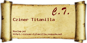 Cziner Titanilla névjegykártya